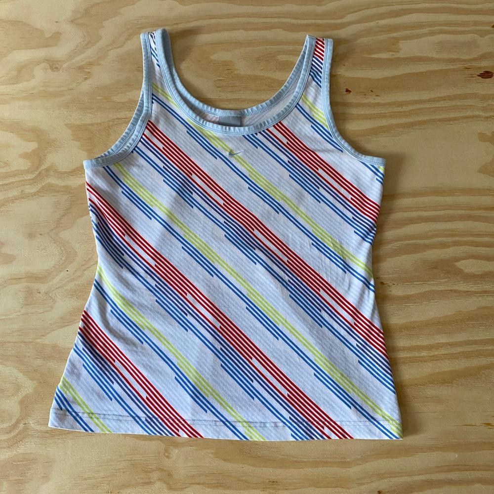 Nike Striped Tank Top Sleeveless Athletic Casual Retro Y2K Multicolor Size XL